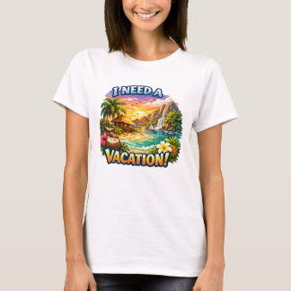 Tropisches Insel-Print-T-Shirt T-Shirt