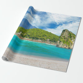 Tropisches Insel-Sandy-Strand-Palme-Paradies Geschenkpapier
