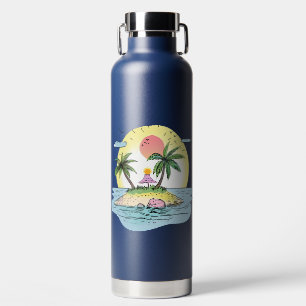 Tropisches Insel-Sonnenuntergangs-Trinkgeschirr Trinkflasche