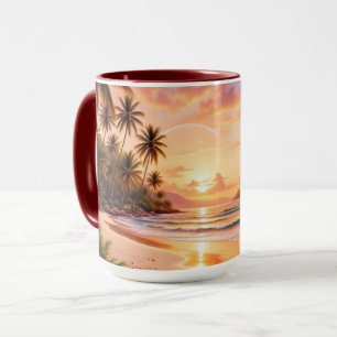 Tropisches Inselparadies & Sonnenuntergang Lebendi Tasse