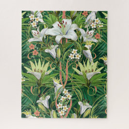 Tropisches Jugendstil-Lilies & Cockatoos-Puzzle