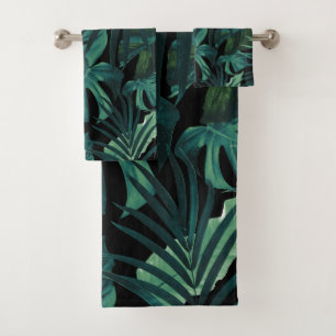 Tropisches Jungle Night Blätter Muster #1 #tropic Badhandtuch Set
