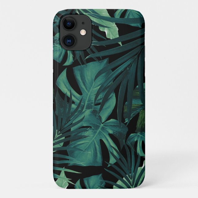 Tropisches Jungle Night Blätter Muster #1 #tropica Case-Mate iPhone Hülle (Rückseite)