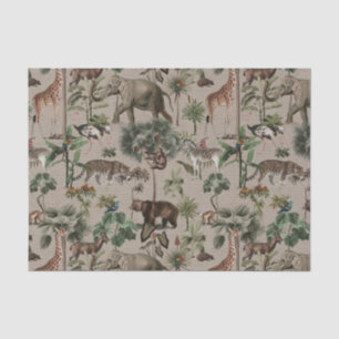 Tropisches Jungle Safari-Tiermuster Seidenpapier