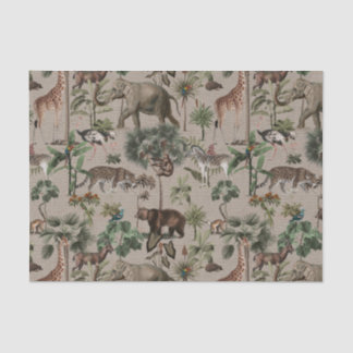 Tropisches Jungle Safari-Tiermuster Seidenpapier
