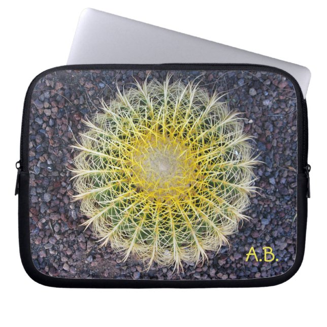 Tropisches Kaktus-Kies-Grün-Gelb irgendwelche Laptopschutzhülle (Vorderseite)