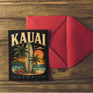 Tropisches Kauai Hawaii Surfparadies Postkarte