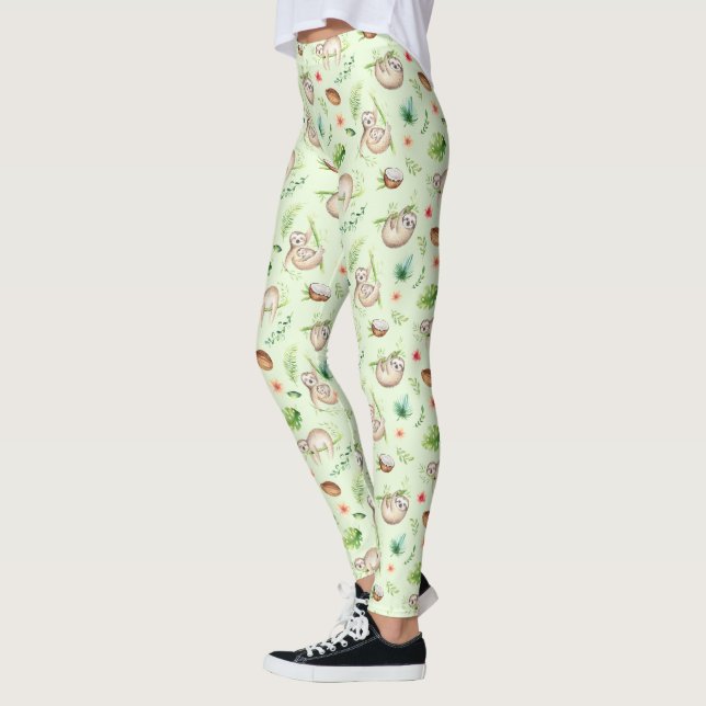 Tropisches Kokosnuss-Trägheits-Muster Leggings (Links)