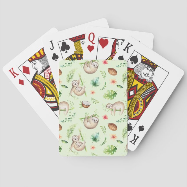 Tropisches Kokosnuss-Trägheits-Muster Spielkarten (Rückseite)