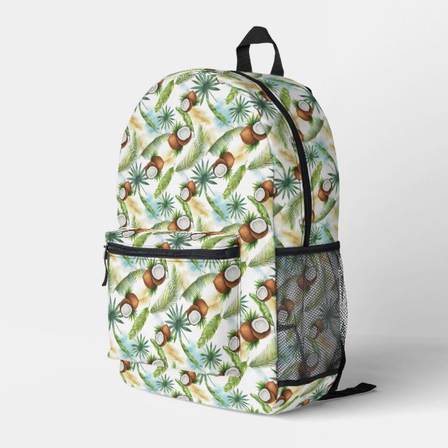 tropisches Kokospalmenmuster Bedruckter Rucksack (Rückseitige Ecke Rechts)