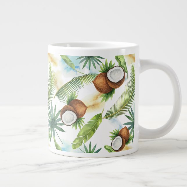 tropisches Kokospalmenmuster Jumbo-Tasse (Rechts)