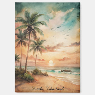 Tropisches Krabi Thailand Strand Sonnenuntergang Magnet