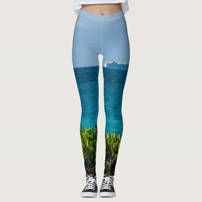 Tropisches Kreuzschiff Leggings (Vorderseite)