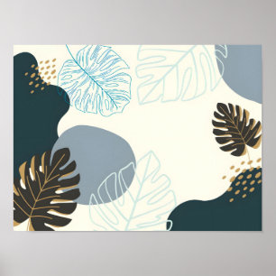 Tropisches Leaf Abstrakt Art Poster