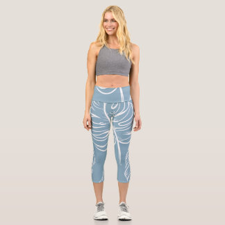 Tropisches Leaf Abstrakt: Nahtlose Vegetation. Capri Leggings