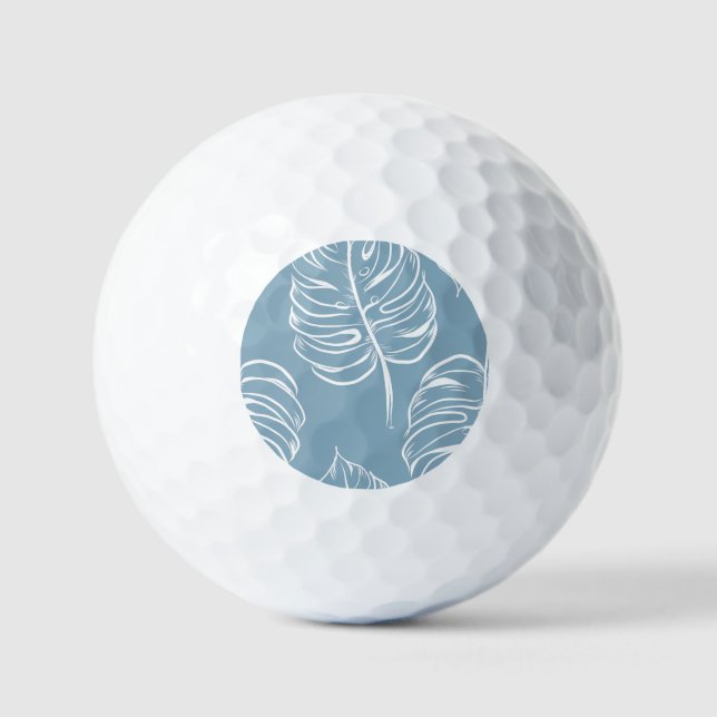 Tropisches Leaf Abstrakt: Nahtlose Vegetation. Golfball (Vorderseite)