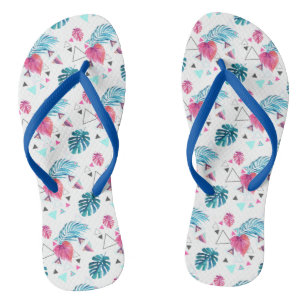 Tropisches Leaf-Dreieck-Muster Flip Flops