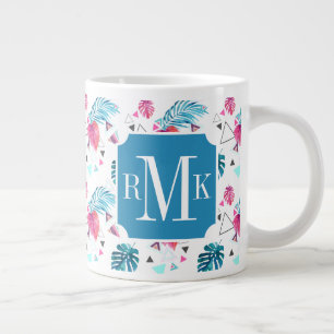 Tropisches Leaf-Dreieck-Muster Jumbo-Tasse