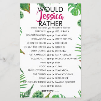 Tropisches Leaf individuell einstellbar würde sie 