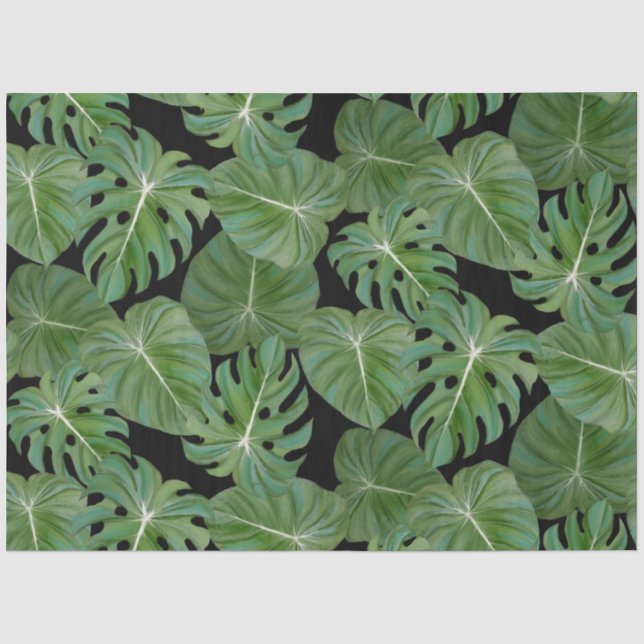 Tropisches Leaf Jungle Beach Grüne Deko Seidenpapier (Vorderseite)