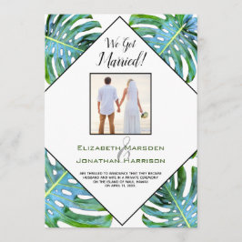 Tropisches Leaf Just Married Ankündigung Empfang