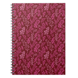 Tropisches Leaf-Muster aus Burgund und Rosa Notizblock