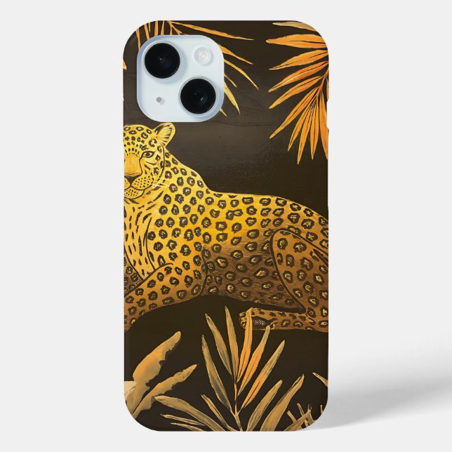 Tropisches Leopard-Jungle-Muster-Safari-Abenteuer Case-Mate iPhone Hülle (Rückseite)