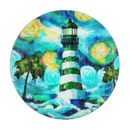 Tropisches Leuchtturm und Palmen beeindruckend Schneidebrett