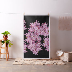 Tropisches lila Cattleya Orchideen-Blumen-Gewebe Stoff