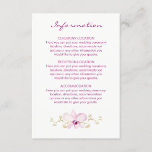 Tropisches Lila Orchideenwasser Begleitkarte