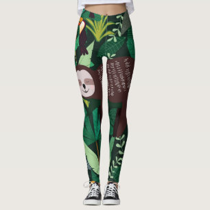 Tropisches Loch: Cartoon Nahtloses Muster Leggings