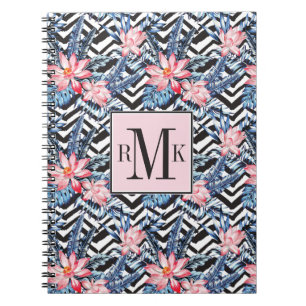 Tropisches Lotos-Blumen-Muster Notizblock