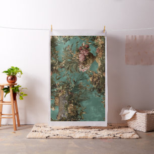 Tropisches Lush Foliage Leopard Muster Stoff