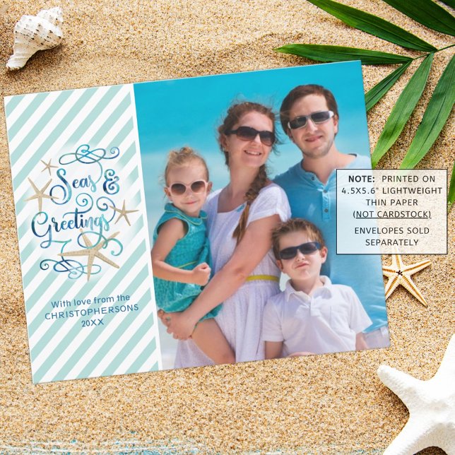 Tropisches Meer und Grüße Foto-Karte (Von Creator hochgeladen)