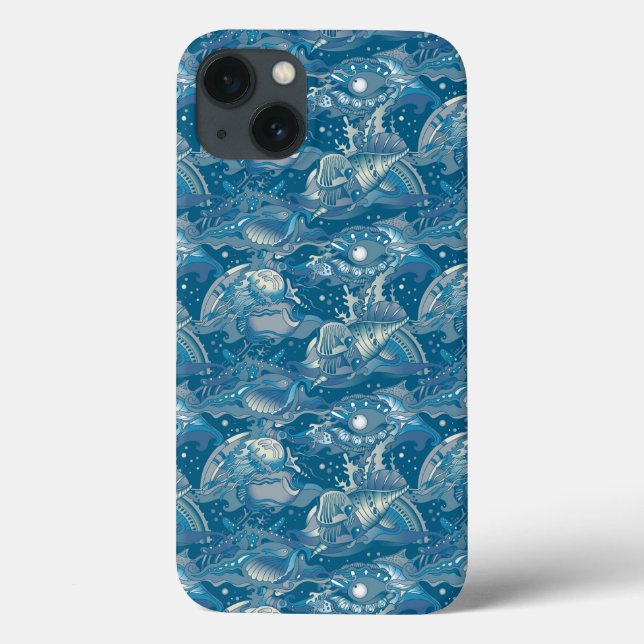 tropisches Meeresmuster Case-Mate iPhone Hülle (Rückseite)