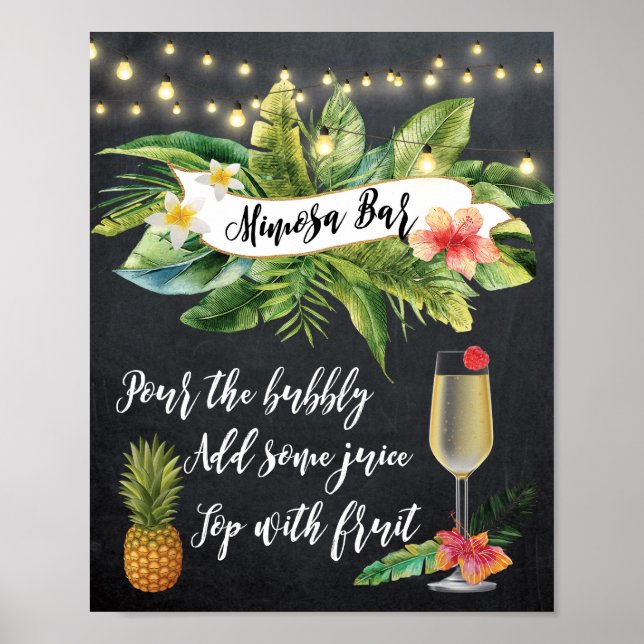 Tropisches Mimosa Bar Signieren der Leuchtenklatsc Poster (Vorne)