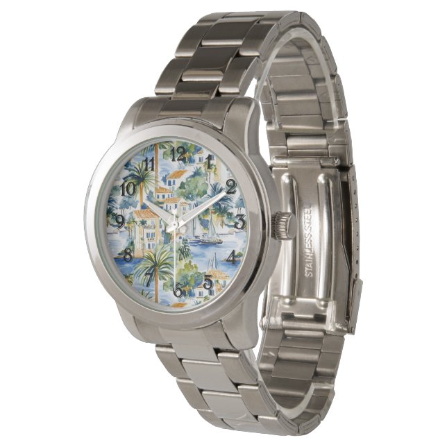 Tropisches Mittelmeer Armbanduhr (Schrägansicht)