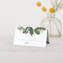Tropisches modernes Palm Beach Floral Gold Leaf