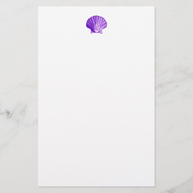 Tropisches Mondlicht, Lila Muschel Briefpapier (Vorderseite)