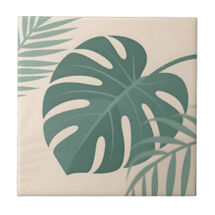 Tropisches Monstera-Blatt Botanische Ruhe Fliese