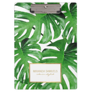 Tropisches Monstera-Blätter Muster Klemmbrett