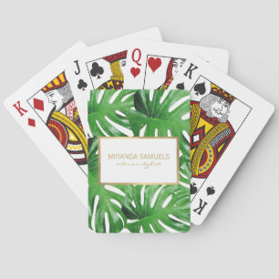 Tropisches Monstera Blätter Personalisiert Spielkarten