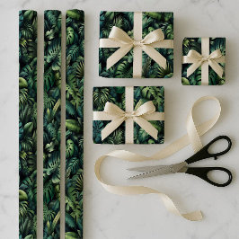 Tropisches Monstera-Botanik-Grün-Verpackungsbundle Geschenkpapier Set
