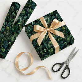 Tropisches Monstera Botanisches Grünes Geschenkpap Geschenkpapier