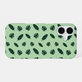 Tropisches Monstera- und Palmblatt-Nahtlosmuster iPhone 16 Hülle