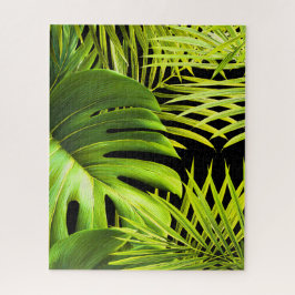 Tropisches Monstera- und Palmblätter-Puzzle
