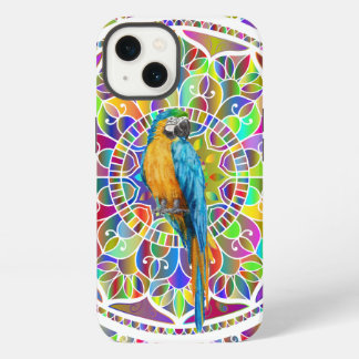 Tropisches Mosaik – Blau- und Goldara-Mandala iPhone Hülle
