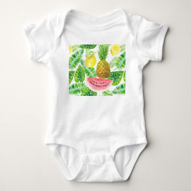 tropisches Muster Baby Strampler (Vorderseite)