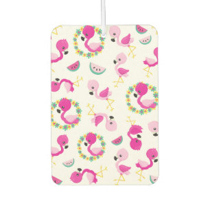 Tropisches Muster, Flamingos, Wassermelonen, Blume Autolufterfrischer