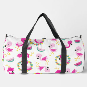Tropisches Muster, Flamingos, Wassermelonen, Blume Duffle Bag